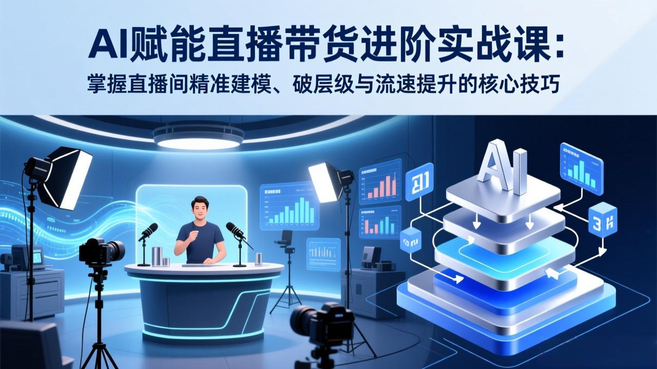 AI赋能直播带货进阶实战课：掌握直播间精准建模、破层级与流速提升的核心技巧-小目标云网创