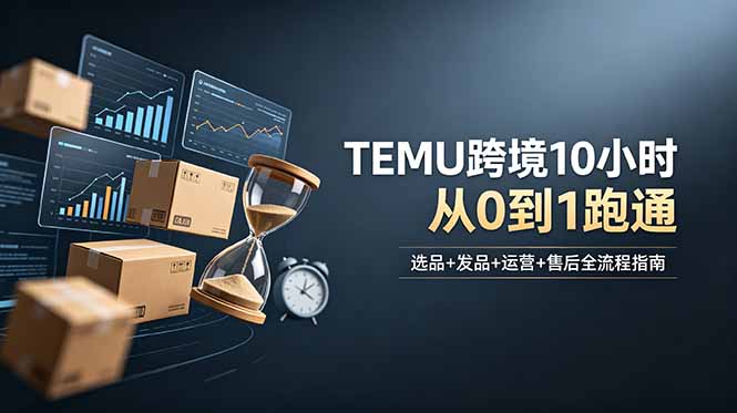 想做TEMU跨境但不知从何下手?选品+发品+运营+售后,10小时从0到1跑通-极客搞钱云网创