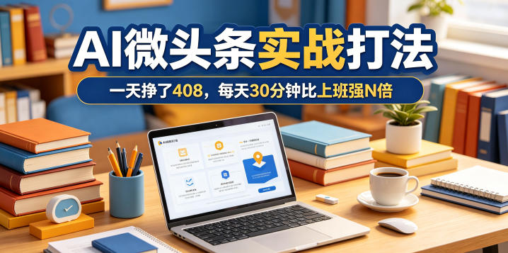 一天挣了408，AI微头条实战打法，每天30分钟比上班强N倍-文创商城