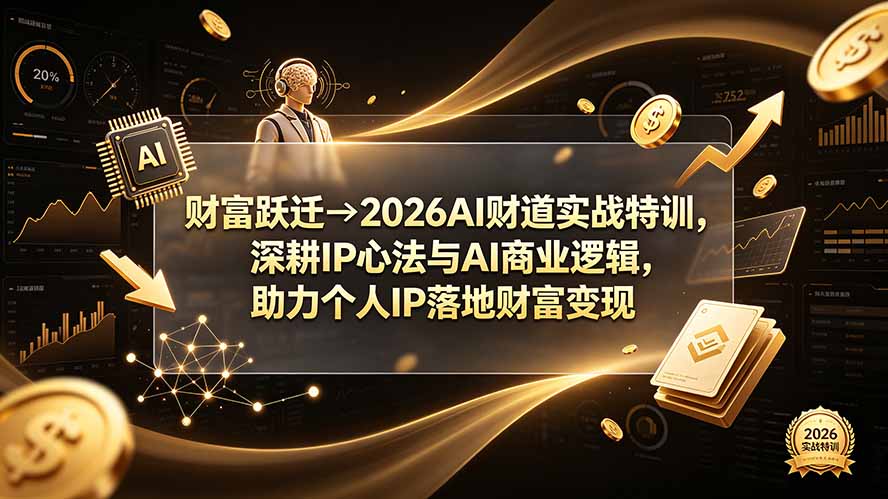 财富跃迁→2026AI财道实战特训,深耕IP心法与AI商业逻辑,助力个人IP落地财富变现-灵感工坊云网创