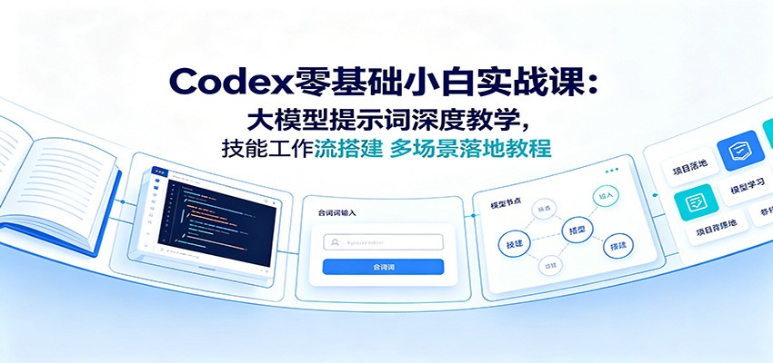 Codex零基础小白实战课：大模型提示词深度教学，技能工作流搭建多场景落地教程-小目标云网创