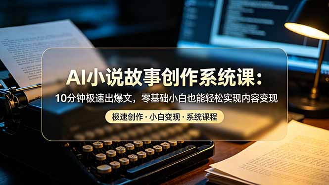 AI小说故事创作系统课：10分钟极速出爆文，零基础小白也能轻松实现内容变现-灵感工坊云网创