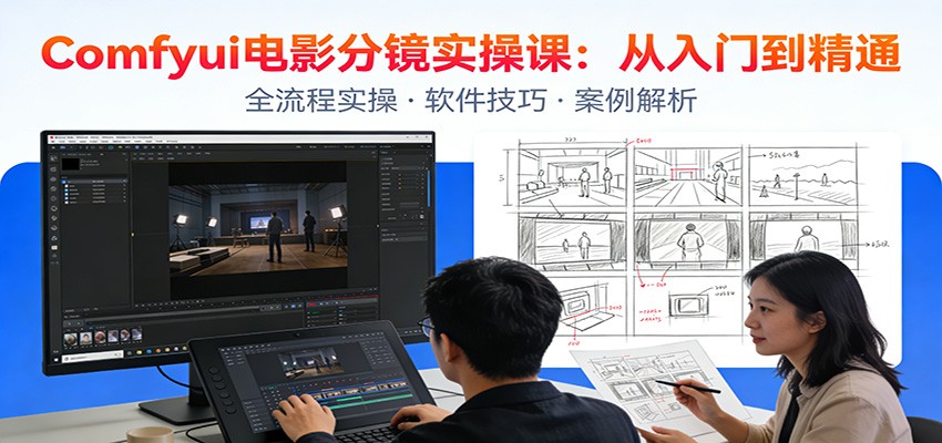 ComfyUI电影分镜实操课：分镜一致性，全流程AI视频制作，零基础也能做专业分镜-小目标云网创