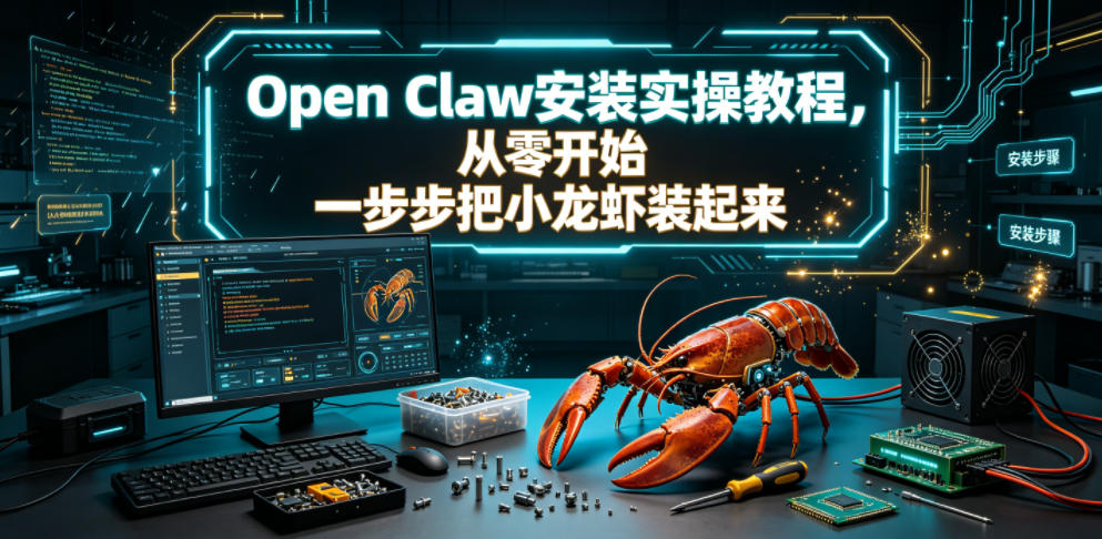 Open Claw安装实操教程,从零开始一步步一步步把小龙虾装起来-极速搞钱云网创