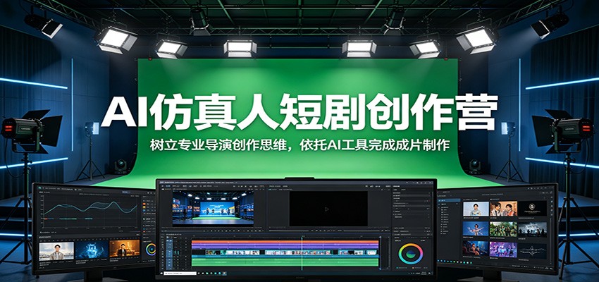 AI仿真人短剧创作营：树立专业导演创作思维，依托AI工具完成成片制作-文创商城