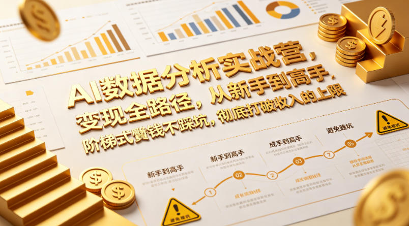 AI数据分析实战营，变现全路径，从新手到高手，阶梯式賺钱不踩坑，彻底打破收入的上限-创富资源库云网创