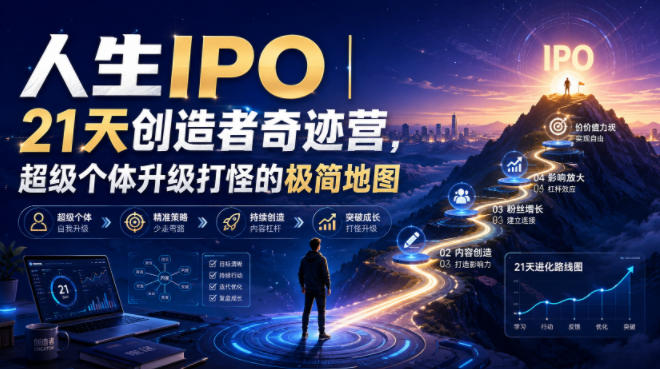 人生IPO︱21天创造者奇迹营，超级个体升级打怪的极简地图-小目标云网创