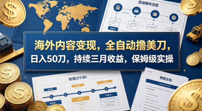 海外内容变现，全自动撸美刀，日入50刀，持续三月收益，保姆级实操【揭秘】-小目标云网创