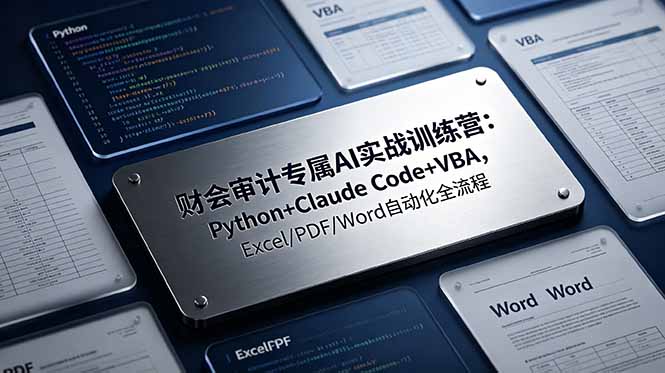 财会审计专属 AI实战训练营:Python+Claude Code+VBA,Excel/PDF/Word自动化全流程-沐沐云网创