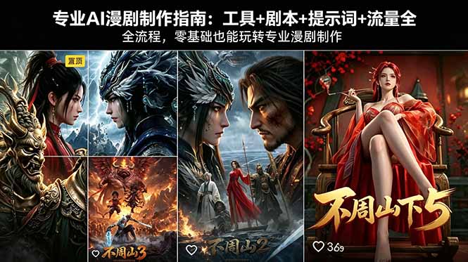 专业AI漫剧制作指南：工具+剧本+提示词+流量全流程，零基础也能玩转专业漫剧制作-小目标云网创