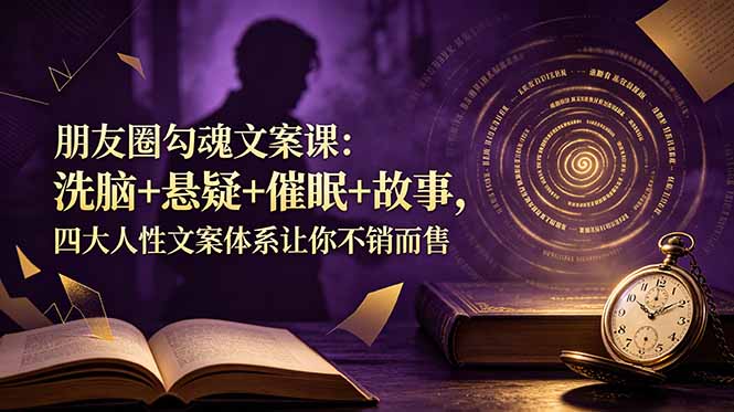 朋友圈勾魂文案课：洗脑+悬疑+催眠+故事，四大人性文案体系让你不销而售-追逐云网创