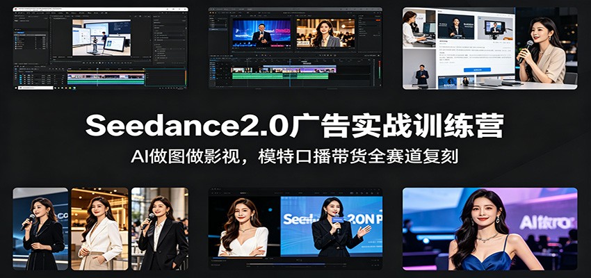 Seedance2.0广告实战训练营：AI做图做影视，模特口播带货全赛道复刻-A7徐多钱网创