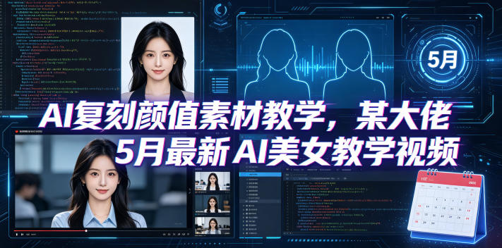 AI复刻颜值素材教学，某大佬5月最新AI美女教学视频，内含4月好物复刻教学-灵感工坊云网创