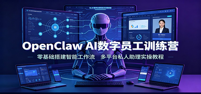 OpenClaw AI数字员工训练营：零基础搭建智能工作流，多平台私人助理实操教程-小目标云网创