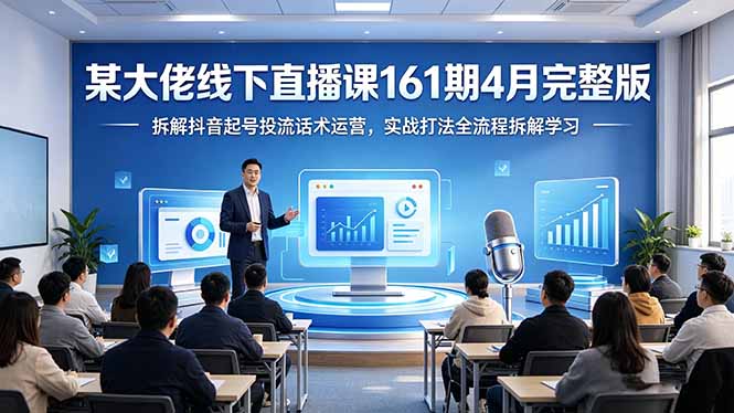 某大佬线下直播课161期4月完整版，拆解抖音起号投流话术运营，实战打法全流程拆解学习-小目标云网创
