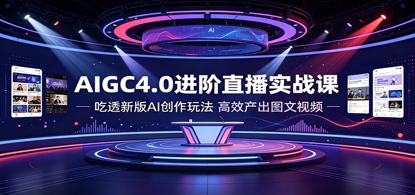 AIGC4.0进阶直播实战课：吃透新版AI创作玩法，高效产出图文视频-小目标云网创