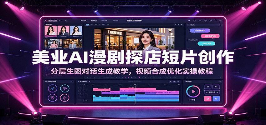 美业AI漫剧探店短片创作：分层生图对话生成教学，视频合成优化实操教程-小目标云网创