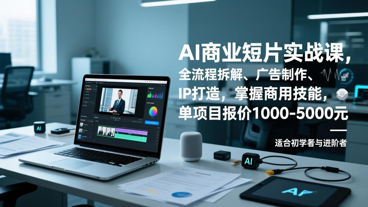 AI商业短片实战课，全流程拆解、广告制作、IP打造，掌握商用技能，单项目报价1000-5000元-小目标云网创