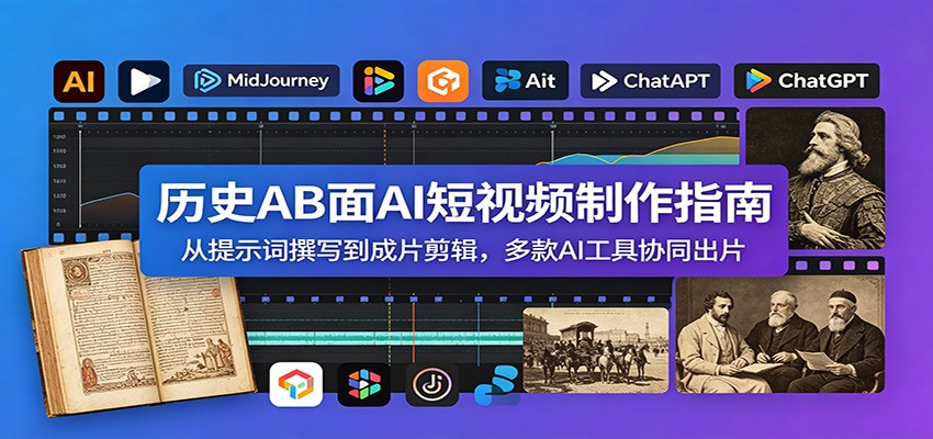 历史AB面AI短视频制作指南:从提示词撰写到成片剪辑,多款AI工具协同出片-沐沐云网创