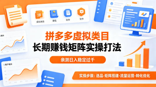 做拼多多虚拟类目想长期賺钱？这套矩阵实操打法，亲测日入稳定过千【揭秘】-灵感工坊云网创