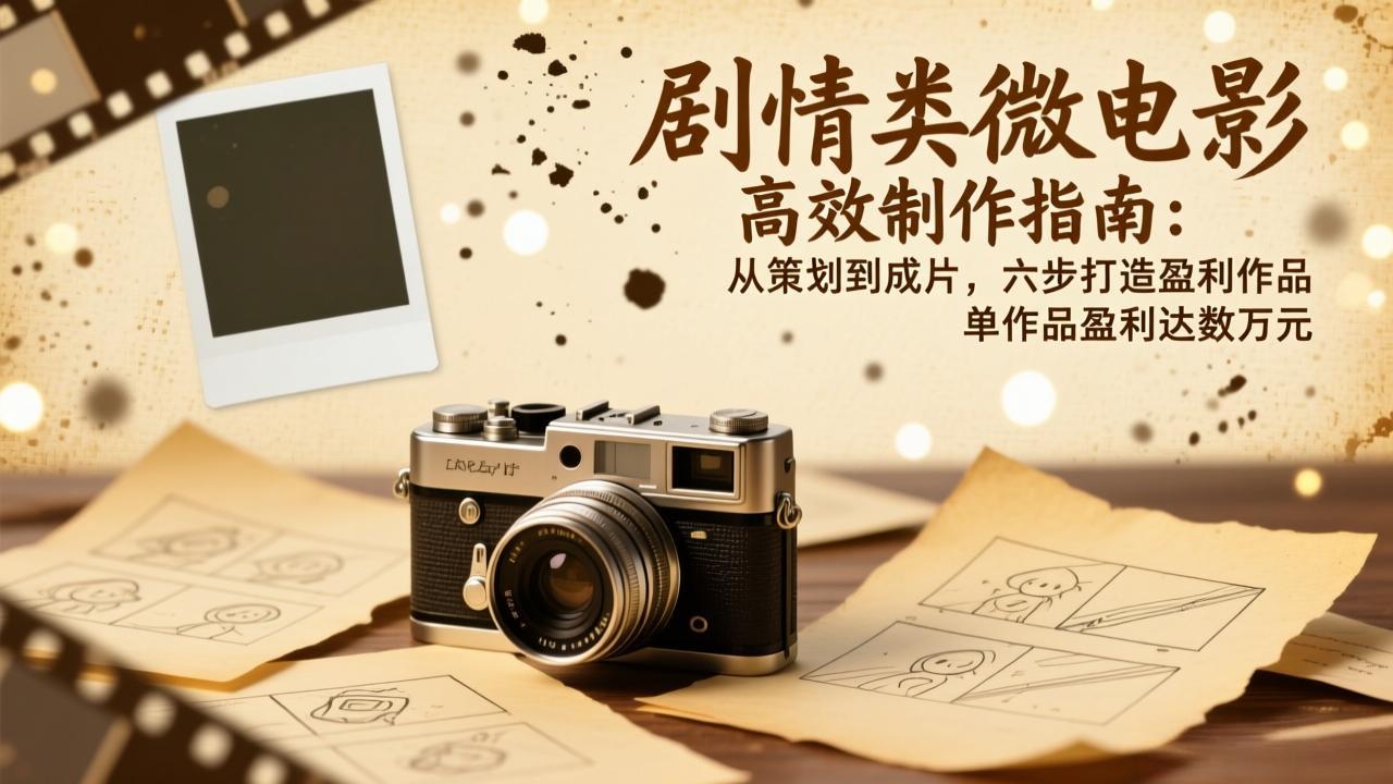 剧情类微电影高效制作指南：从策划到成片，六步打造盈利作品，单作品盈利达数万元-小目标云网创