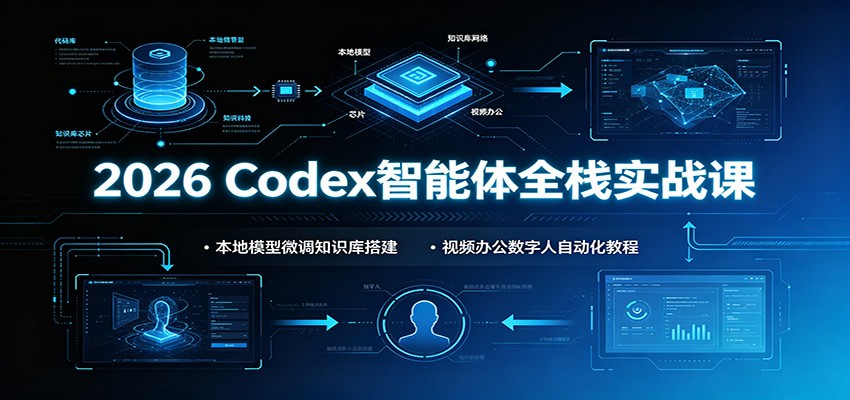 2026 Codex智能体全栈实战课：本地模型微调知识库搭建，视频办公数字人自动化教程-小目标云网创