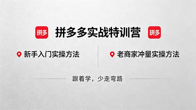 拼多多实战特训营(更新5月3-黑猫科技云网创