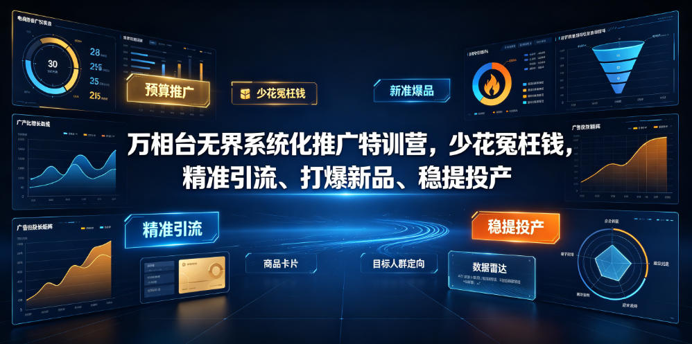 万相台无界系统化推广特训营VI0.0，少花冤枉钱，精准引流、打爆新品、稳提投产(全程录音+字幕)-小目标云网创
