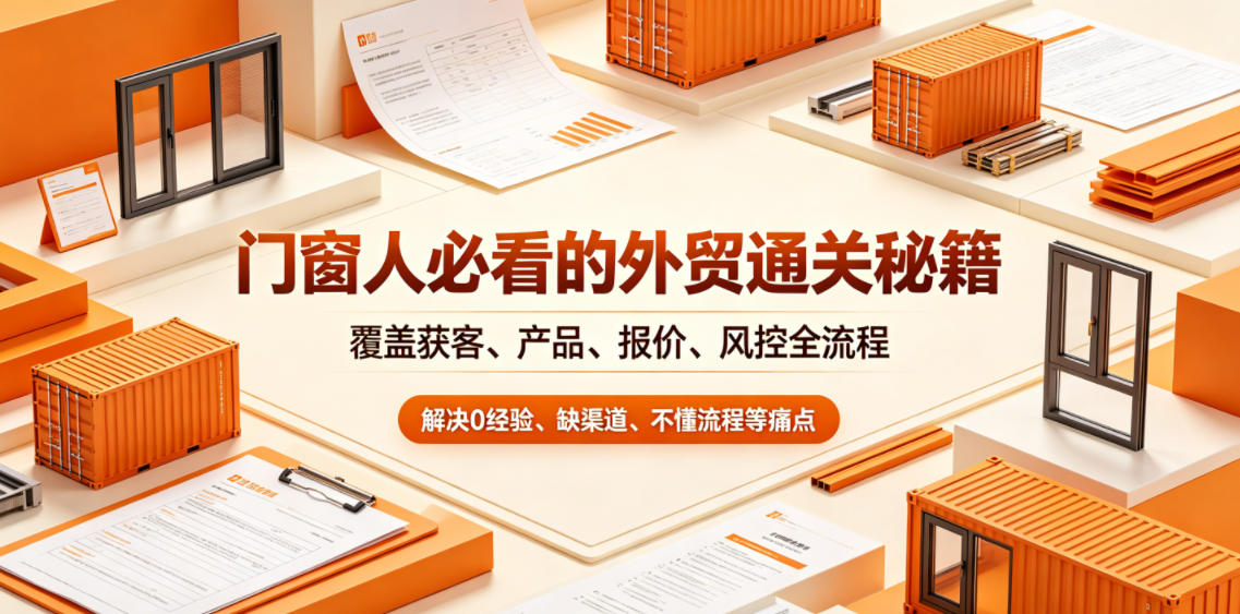门窗人必看的外贸通关秘籍,块覆盖获客、产品、报价、风控全流程,解决0经验、缺渠道、不懂流程等痛点-个创网云网创