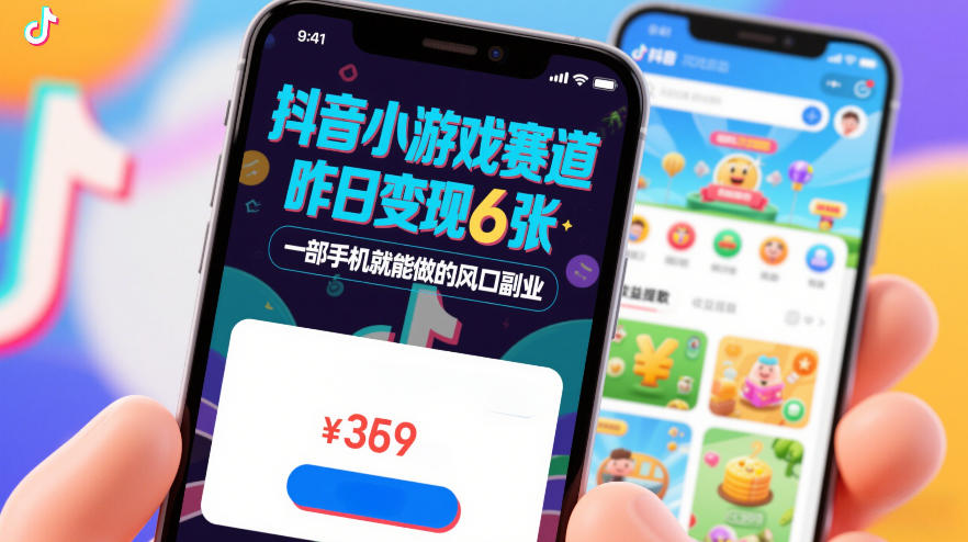 抖音小游戏赛道，昨日变现600+，零基础一部手机就能做的风口副业【揭秘】-小目标云网创
