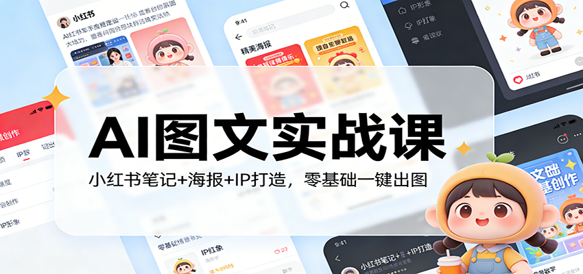 AI图文实战课：小红书笔记+海报+IP打造，零基础一键出图-小目标云网创