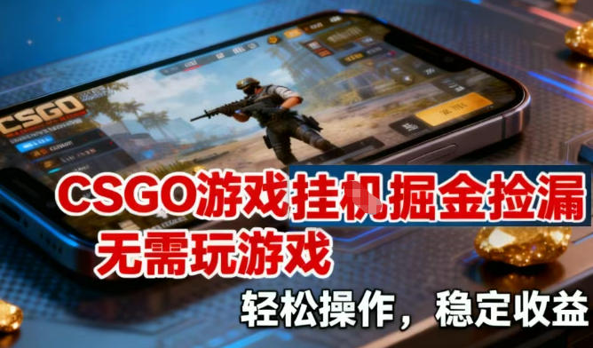 CSGO游戏挂G掘金捡漏，不需要玩游戏，操作简单，收益稳定【揭秘】-百科网赚