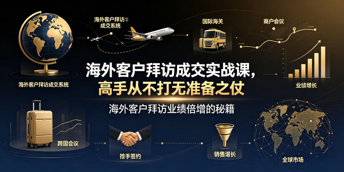 海外客户拜访成交实战课,高手从不打无准备之仗,海外客户拜访业绩倍增的秘籍-沐沐云网创