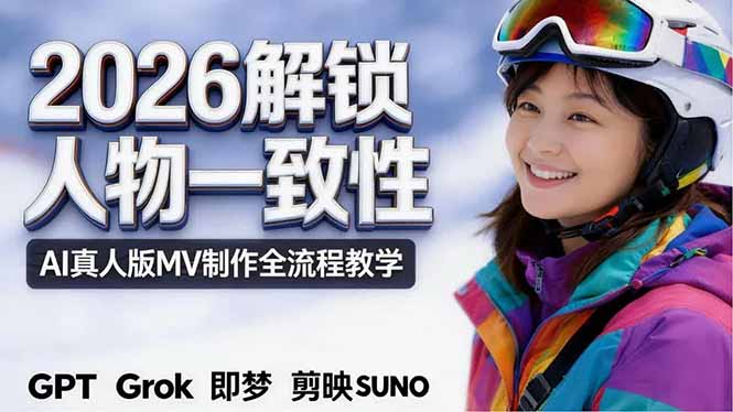 2026独创解锁人物一致性：AI真人版MV制作，不讲空话，不拼概念，全流程实操-极速搞钱指南