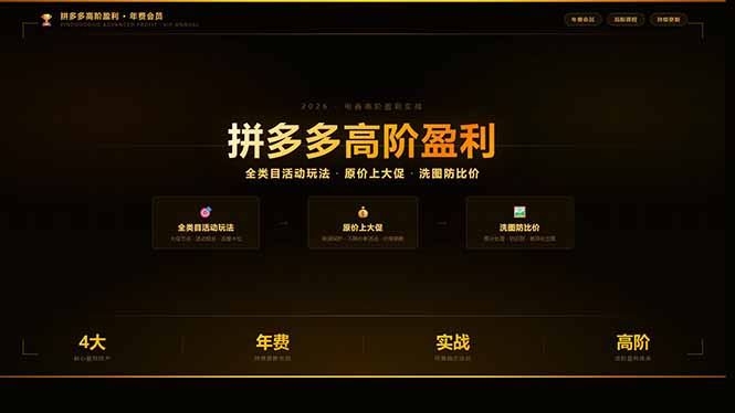 拼多多高阶盈利年费会员(更新3月31-小目标云网创