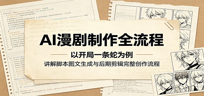 AI漫剧制作全流程:以开局一条蛇为例,讲解脚本图文生成与后期剪辑完整创作流程-沐沐云网创