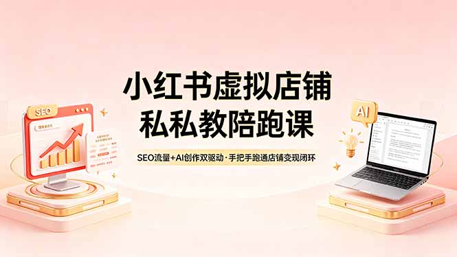 小红书虚拟店铺私教陪跑课，SEO流量+AI创作双驱动，手把手跑通店铺变现闭环-黑猫科技云网创