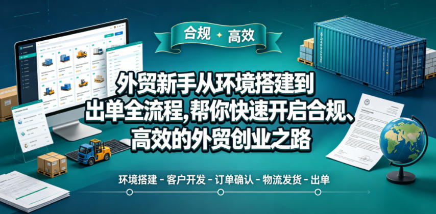 外贸新手从环境搭建到出单全流程，帮你快速开启合规、高效的外贸创业之路-小目标云网创