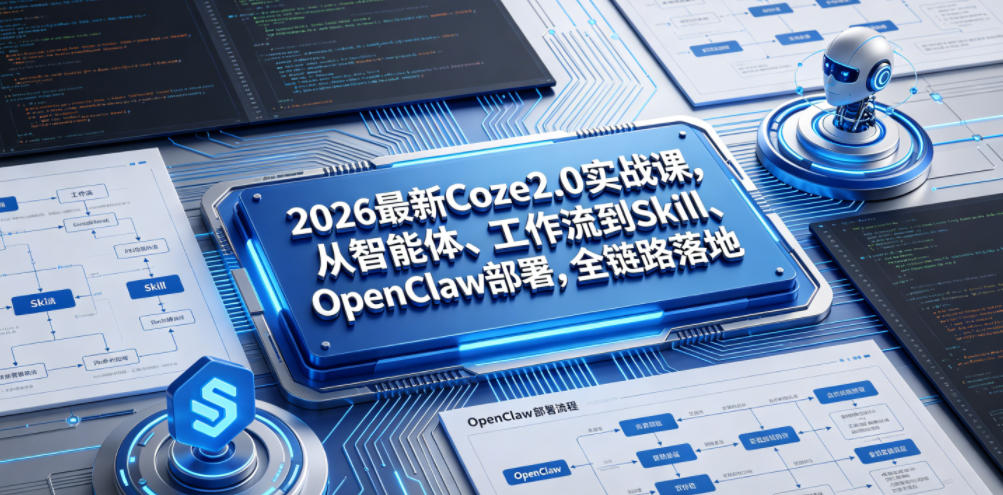 2026最新Coze2.0实战课，从智能体、工作流到Skill、OpenClaw部署，全链路落地-小目标云网创