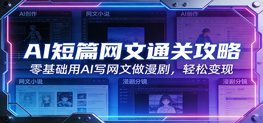 AI短篇网文通关攻略：零基础用AI写网文做漫剧，轻松变现-小目标云网创