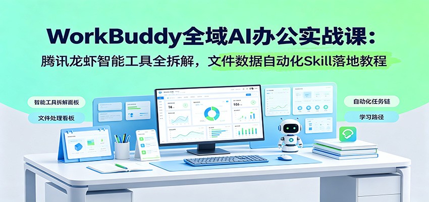 WorkBuddy全域AI办公实战课：腾讯龙虾智能工具全拆解，文件数据自动化Skill落地教程-小目标云网创