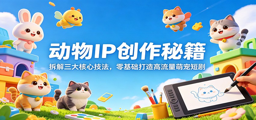 动物IP创作秘籍：拆解三大核心技法，零基础打造高流量萌宠短剧-赚赚小目标云网创