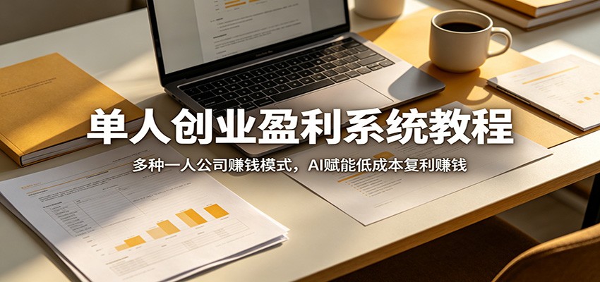 单人创业盈利系统教程：多种一人公司赚钱模式，AI赋能低成本复利赚钱-赚赚小目标云网创