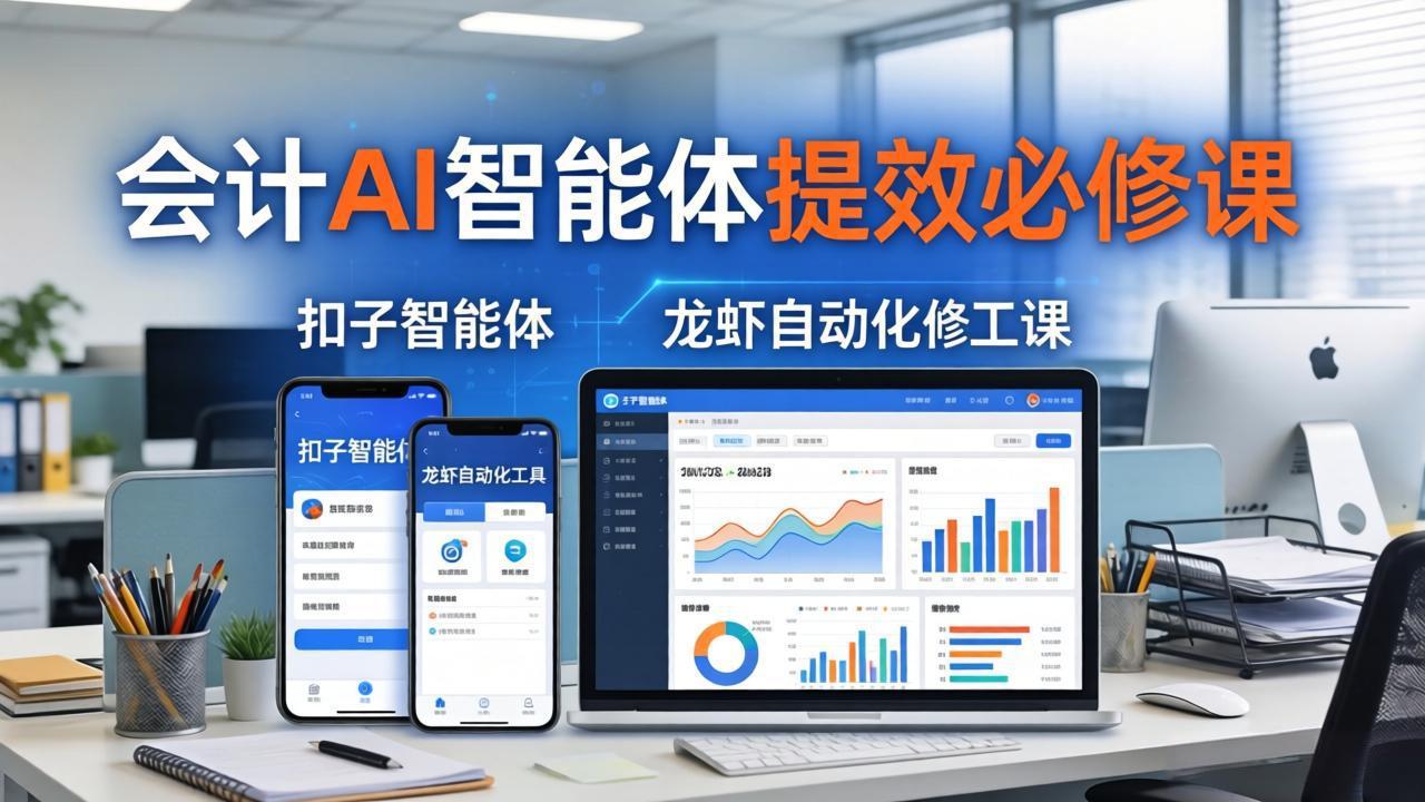 财务会计AI智能体提效必修课：扣子智能体+龙虾自动化+报表分析，一站式提升财务工作效率-网创联盟云网创
