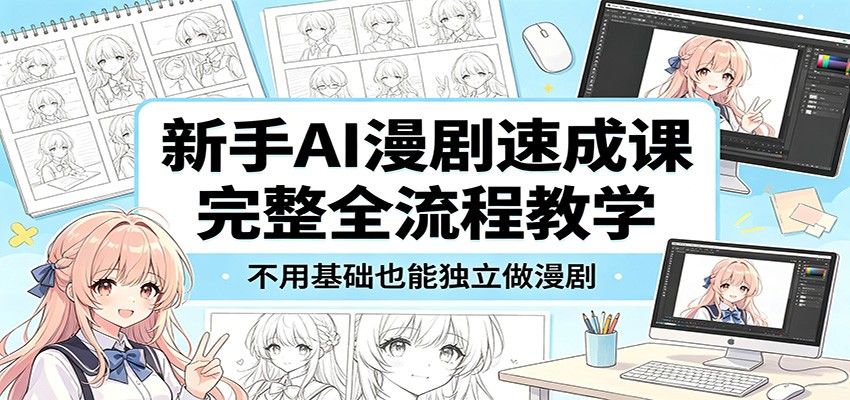 新手AI漫剧速成课：完整全流程教学，不用基础也能独立做漫剧-小目标云网创