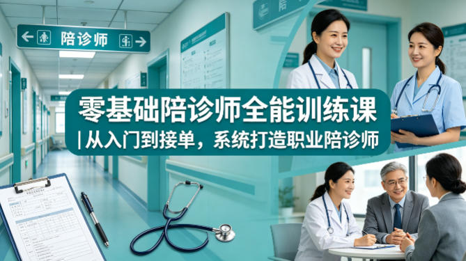 零基础陪诊师全能训练课｜从入门到接单，系统打造职业陪诊师-聚星云网创