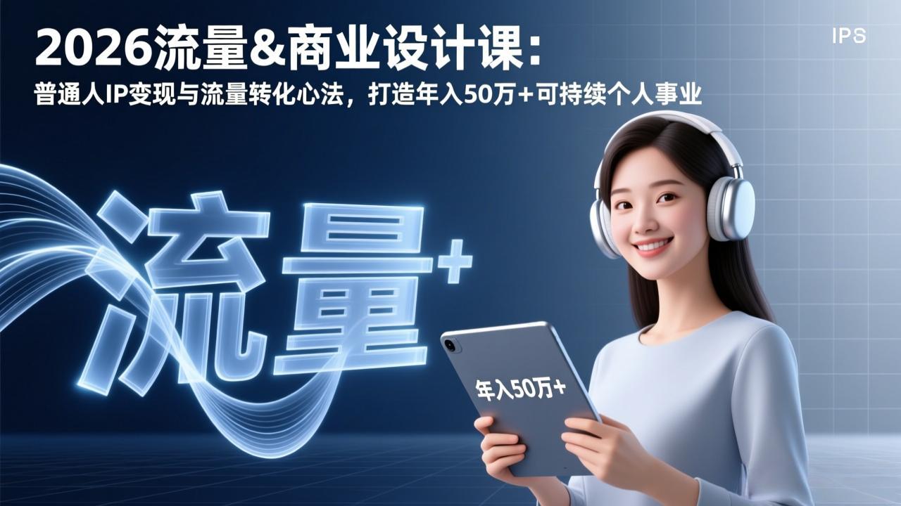 2026流量&商业设计课：普通人IP变现与流量转化心法，打造年入50万+可持续个人事业-小目标云网创