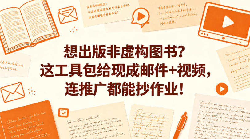 想出版非虚构图书？这工具包给现成邮件+视频，连推广都能抄作业！【原创双语字幕】-黑猫科技云网创
