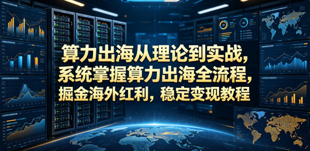 算力出海从理论到实战，系统掌握算力出海全流程，掘金海外红利，稳定变现教程-小目标云网创