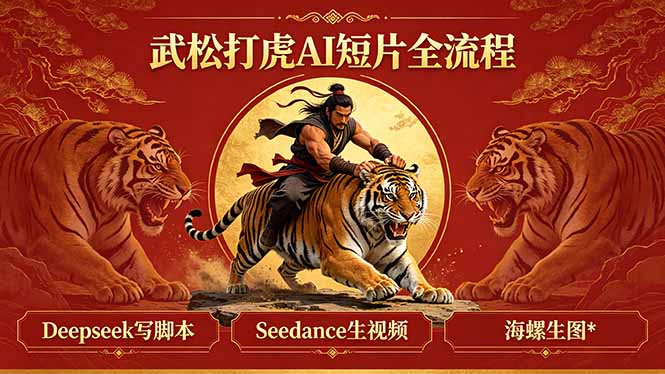 武松打虎AI短片全流程：Deepseek写脚本+Seedance生视频+海螺生图-极速搞钱指南